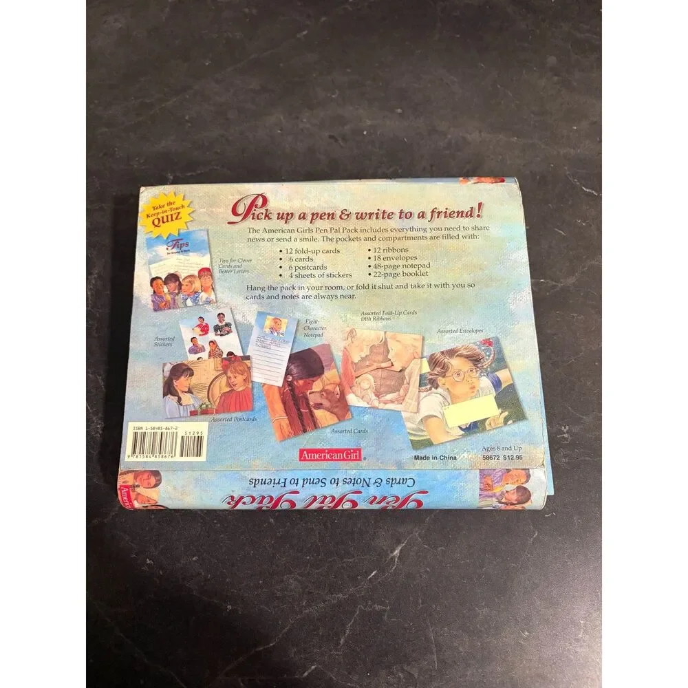Vintage 2004 American Girl Pen Pal Pack Cards Notes Stationery Set Retired